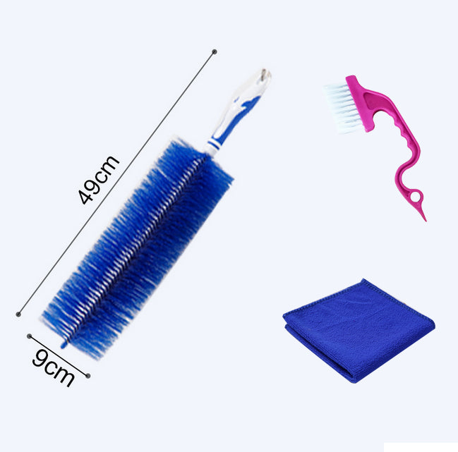 Flexible dust brush with telescopic handle and microfiber head