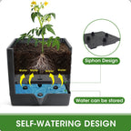 Self-watering planter box with trellis – Anthracite
