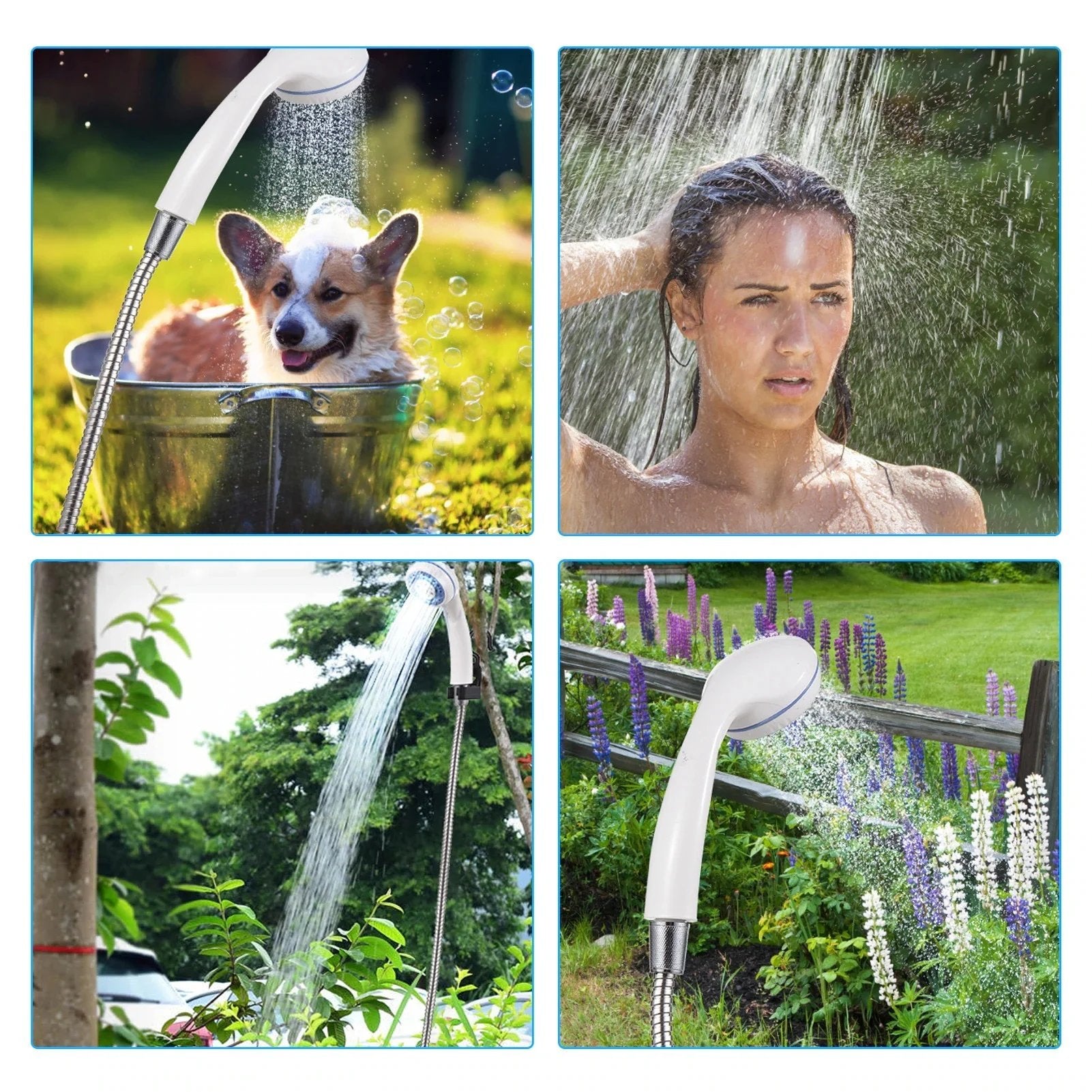 Camping shower USB with pump – portable and rechargeable