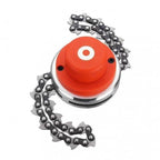 Chain mower replacement head with metal chain for brush cutters