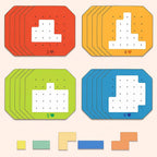Logik-Puzzlespiel mit 108 bunten Teilen und 20 Aufgabenkarten