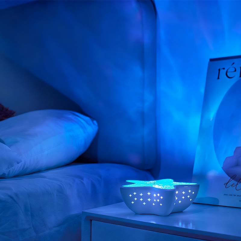 Star projector with 7 color changes and ocean effect