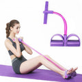 Fitness band sit-up with foot loops