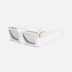 Sonnenbrille mit eckigem Rahmen und Metalldetails