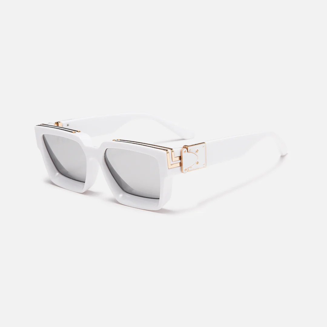 Sonnenbrille mit eckigem Rahmen und Metalldetails