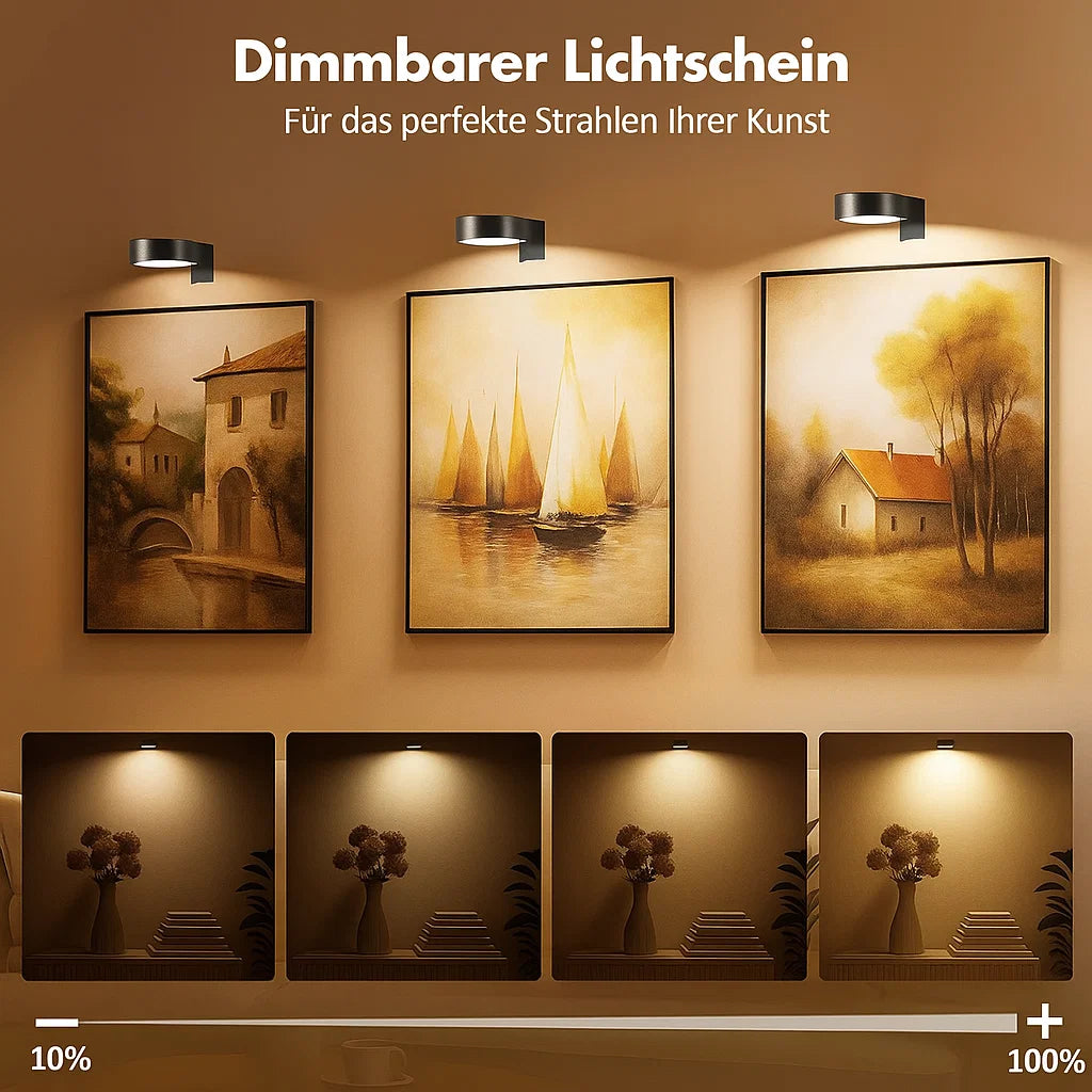 Verwandle jedes Bild in ein Kunstwerk – Galerie-Beleuchtung ohne Bohren & ohne Kabel -   Mivoza Deutschland