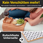 Bambus Armlehnen Tablett — Umweltfreundlicher Becher- und Snackhalter für das Sofa -   Mivoza Deutschland