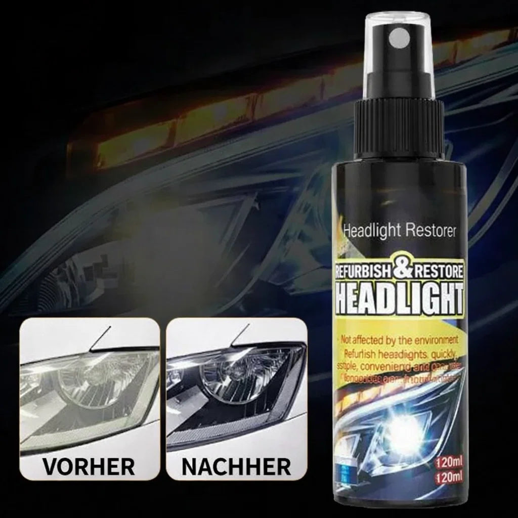 Headlight Restoration Spray – Solution for Dull, Yellowed, or Cloudy Car Headlights