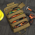 Werkzeugrolle Textil mit mehreren Taschen – Rollbar und Tragegriff