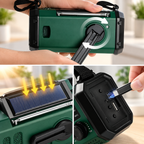 Notfallradio mit Kurbel, Solar und Powerbank-Funktion