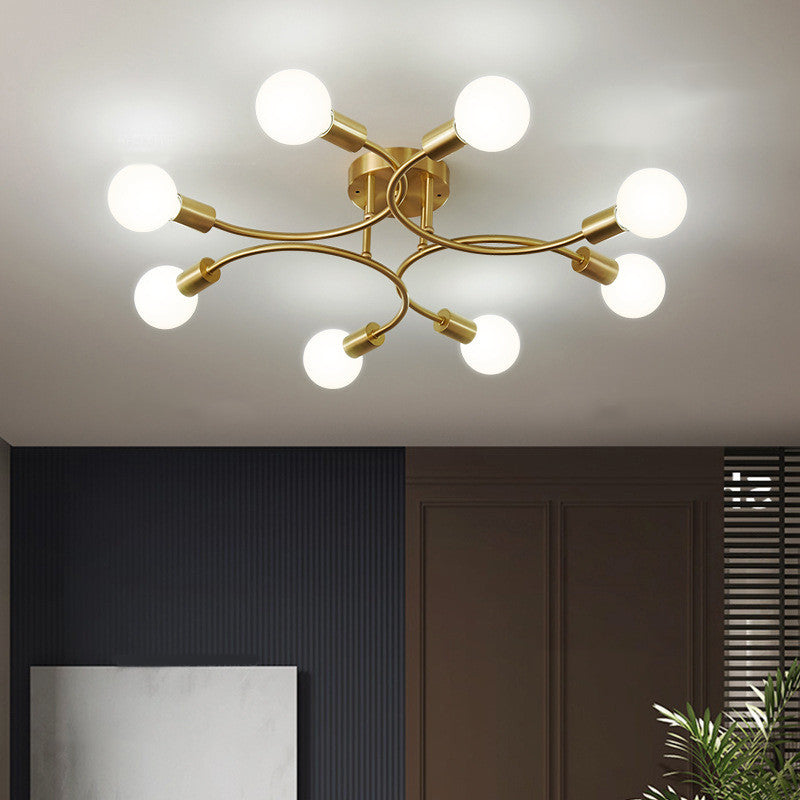 LED Deckenleuchte Gold – Moderne Arme mit E27 Fassungen