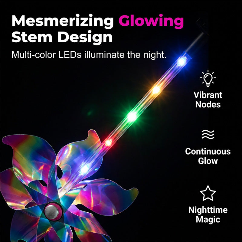 Solar garden windmill with LED lighting – Colorful windmill
