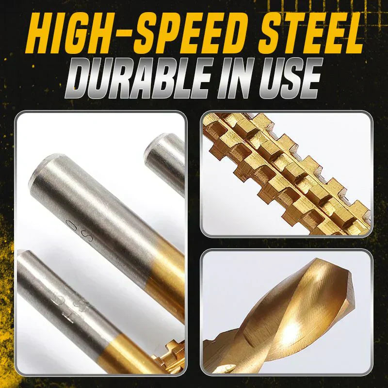 Spiralbohrer-Set HSS 6-teilig mit Titanium-Beschichtung