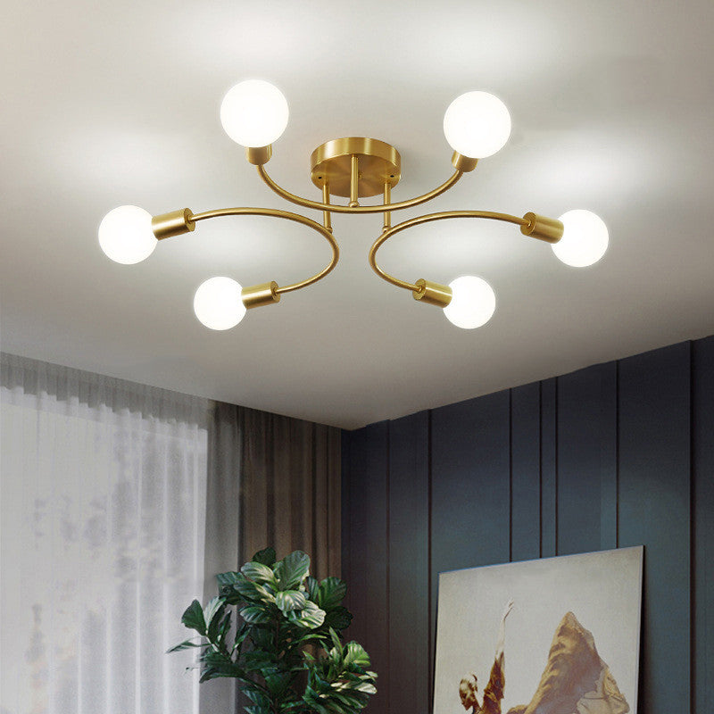 LED Deckenleuchte Gold – Moderne Arme mit E27 Fassungen