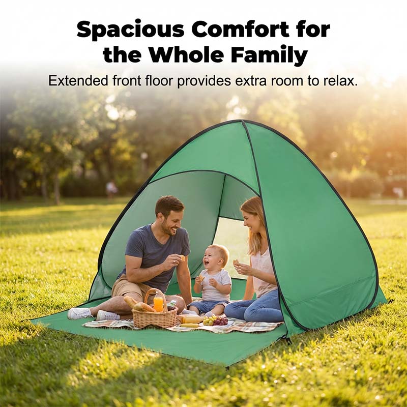 Pop-up beach tent with UV protection