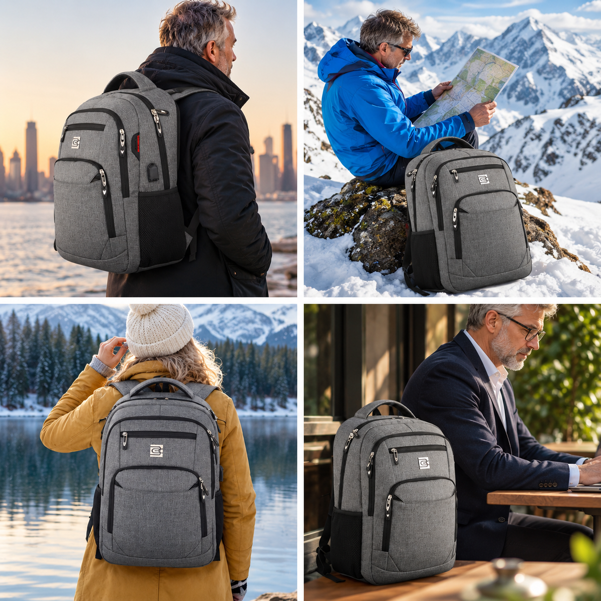 Laptoprucksack Anti-Diebstahl mit USB-Ladeanschluss