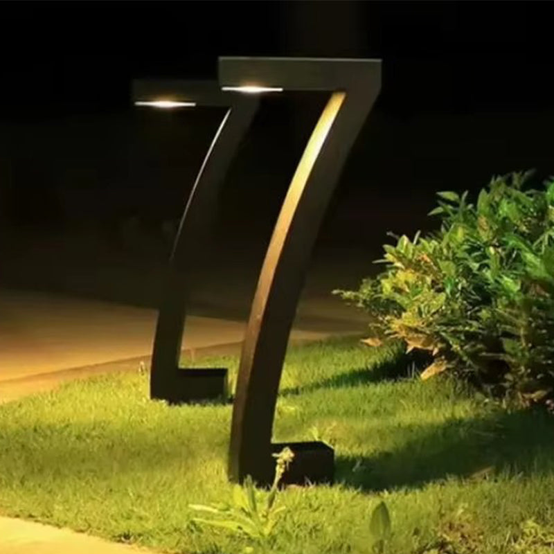 Solar-Wegleuchte 7-Form 46 cm Schwarz – Warmweißes LED-Licht