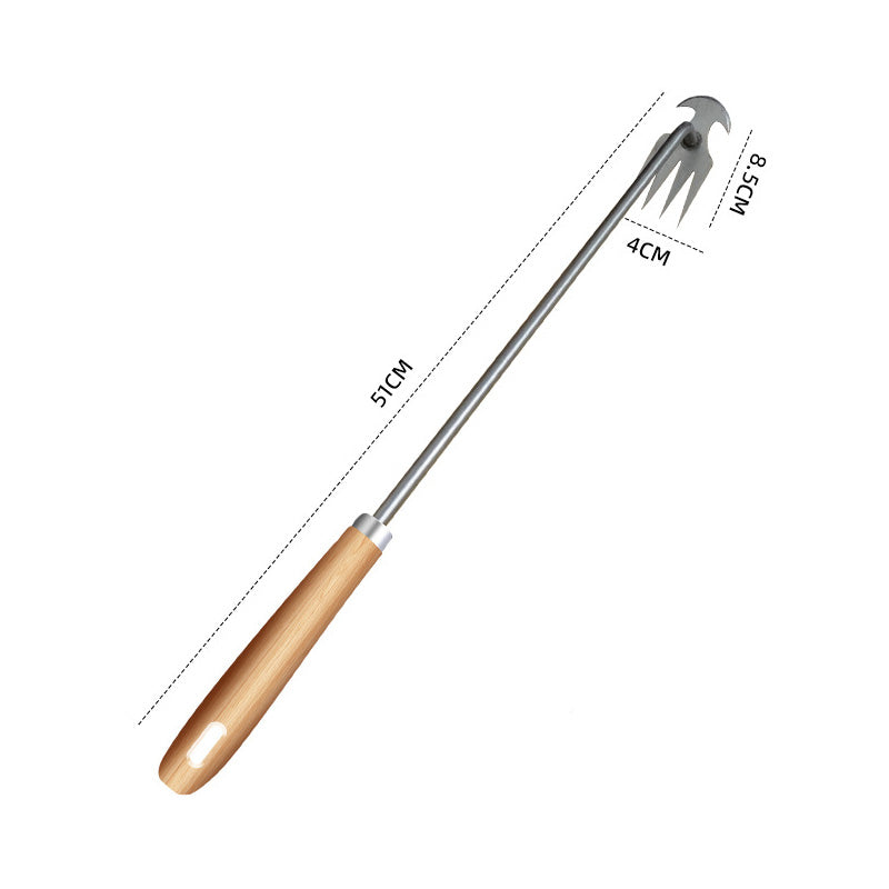 Stainless Steel Weeding Fork with Wooden Handle – Ergonomic Garden Tool