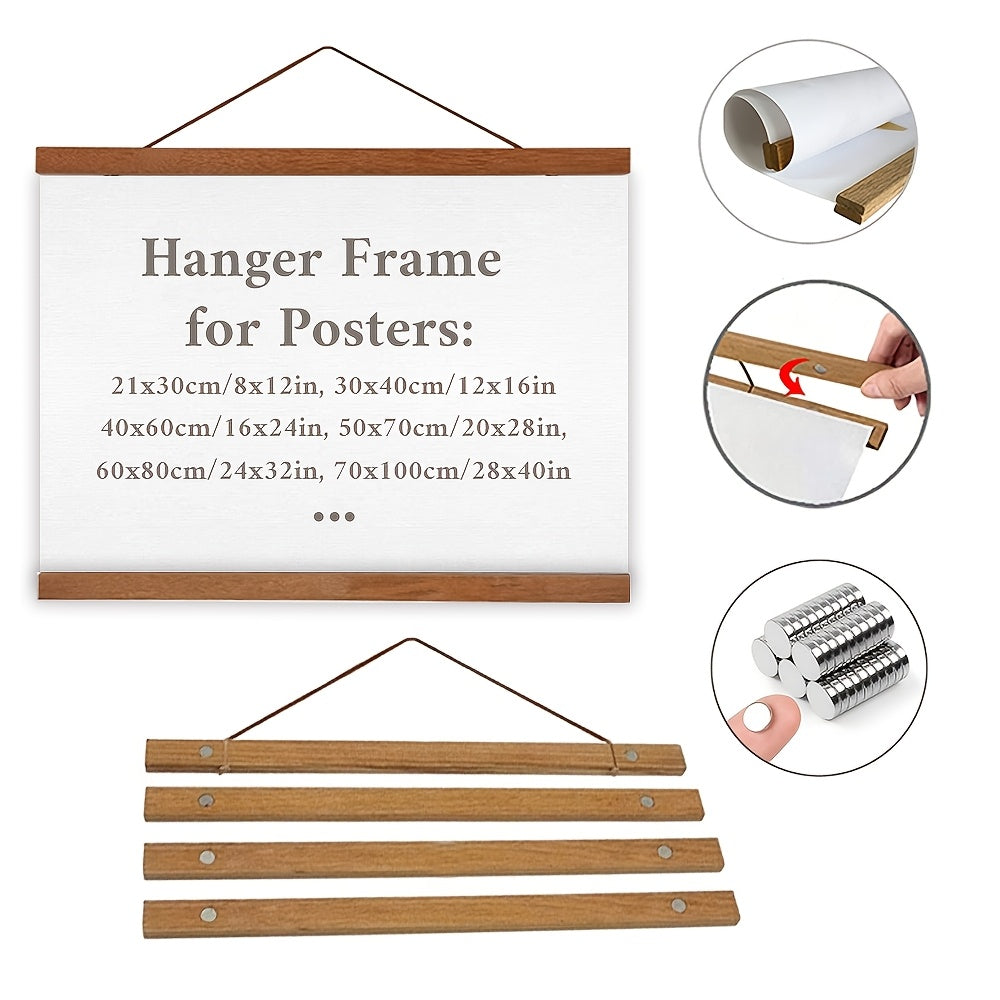 Magnetic Wooden Poster Strip – Easy Picture Change Without Frame