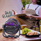 Campingventilator mit Akku und LED-Licht