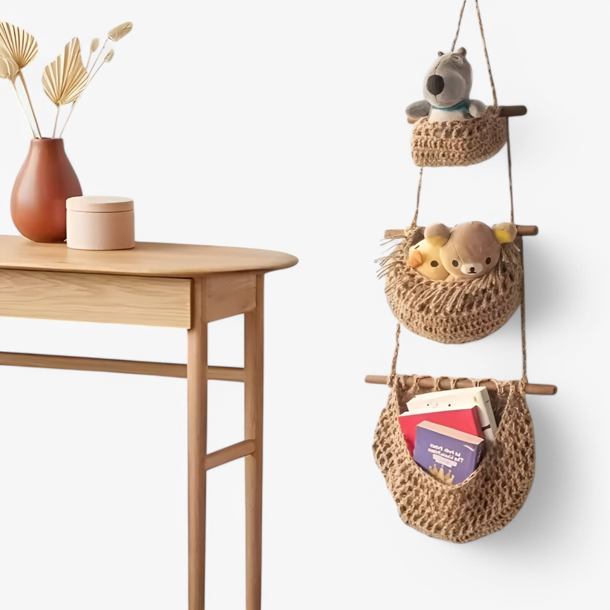 Hängekorb 3-stufig Jute für Obst und Gemüse