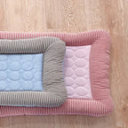 Cooling mat for pets with raised padded edge