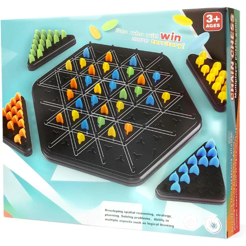 Dreieck-Strategiespiel mit Gummibändern
