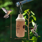 Kolibri-Futterhaus Holz mit Naturmotiv – 13 cm hoch, wetterfest