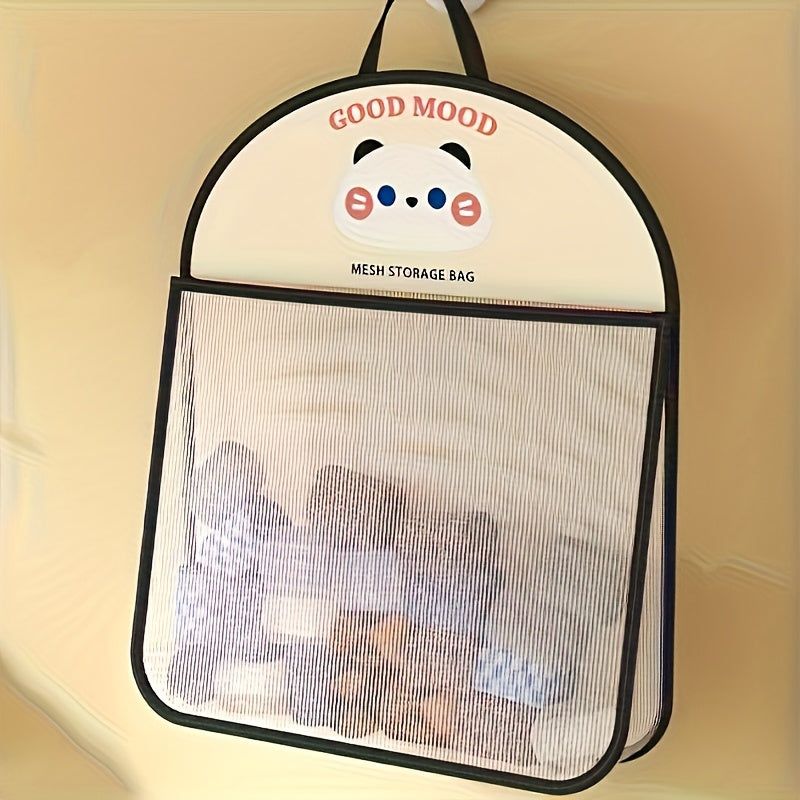 Mesh storage bag with cute animal motifs – foldable