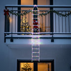 Kletternder Weihnachtsmann mit LED-Leiter, 2,4 m, IP67, mit Fernbedienung