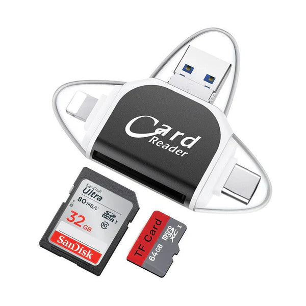 4-in-1 Universal Card Reader for SD and MicroSD Cards