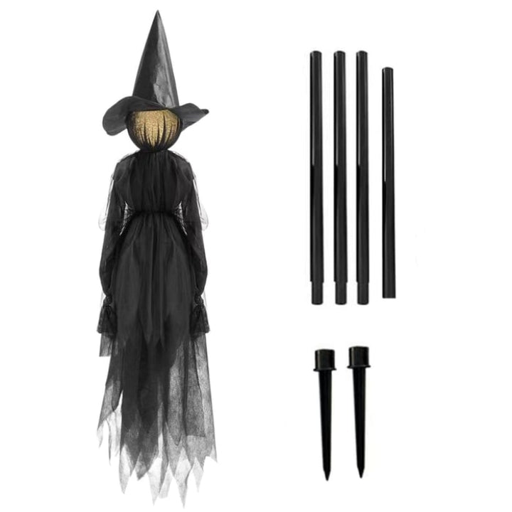 Hexen-Gartenstecker mit beleuchteten Strümpfen
