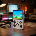 Retro handheld game console with 2 analog sticks, 640×480, in 5 colors