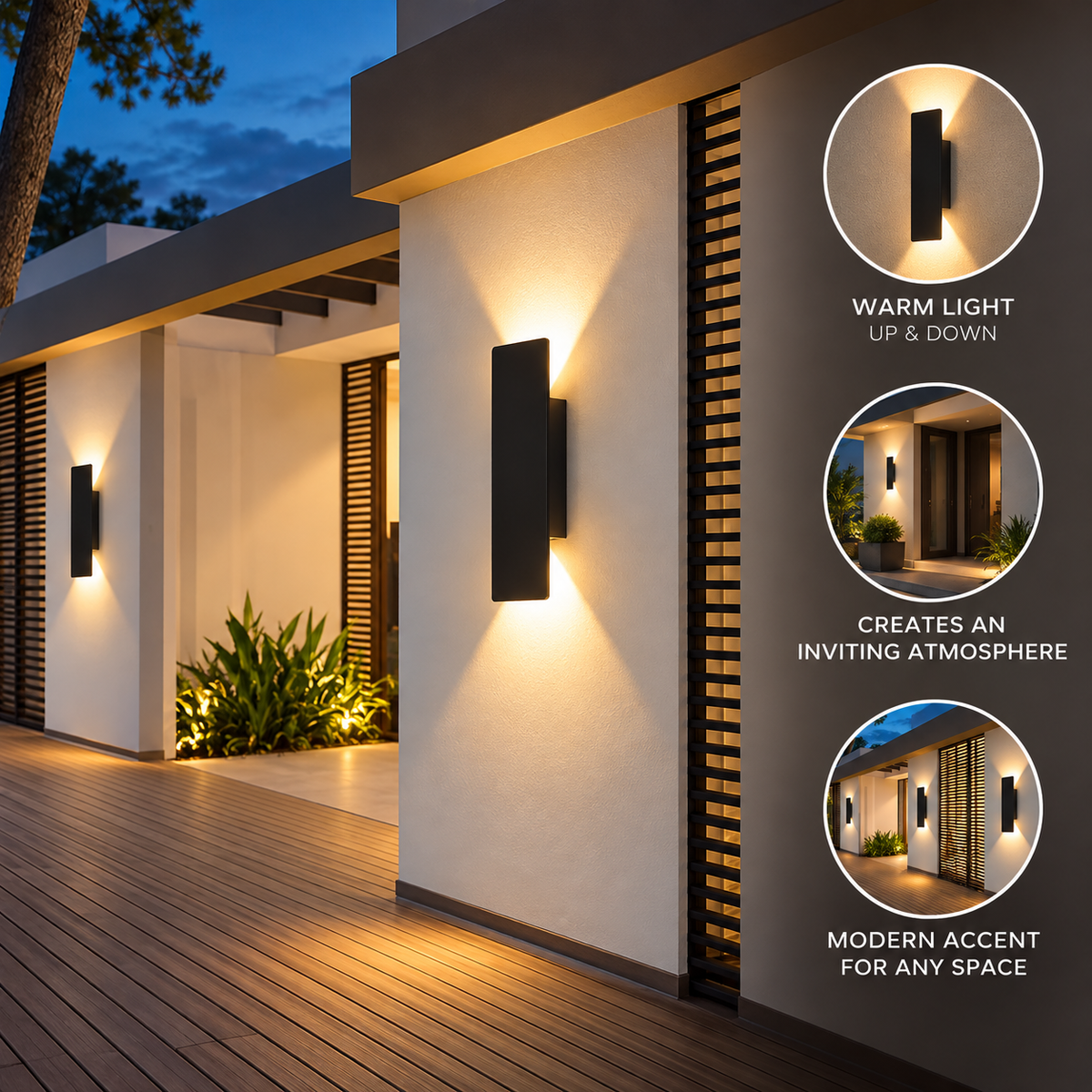 LED-Wandleuchte Aluminium wetterfest – für Innen und Außen
