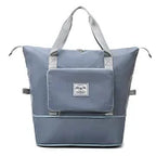 Foldable travel bag with wet compartment