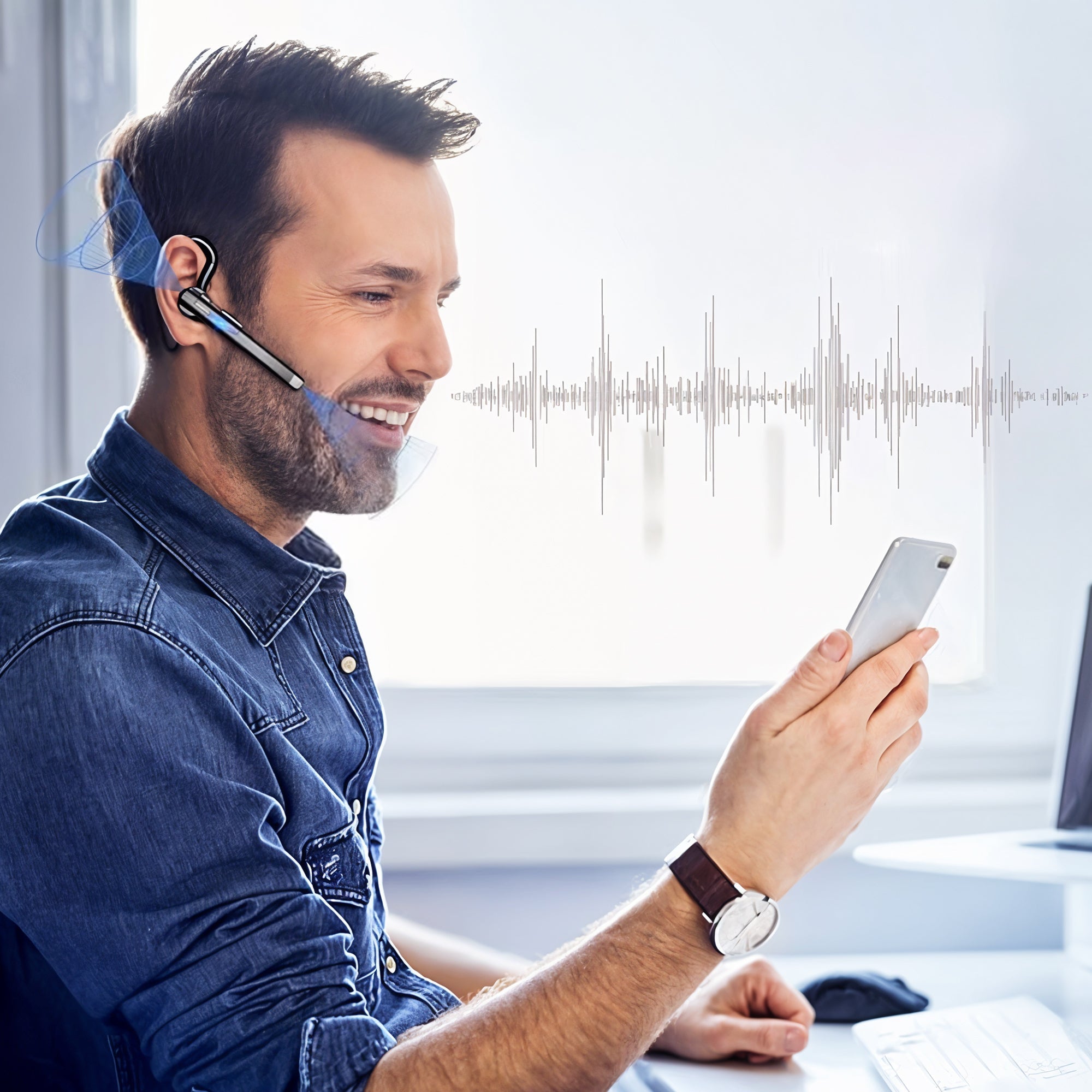Bluetooth Headset mit Dual-Mikrofon und Noise Cancelling