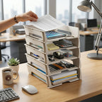 Dokumentenablage 6 Ebenen stapelbar für Büro und Schreibtisch