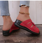 Women's Sandals with Bow and Wedge Heel – Orthopedic Insole