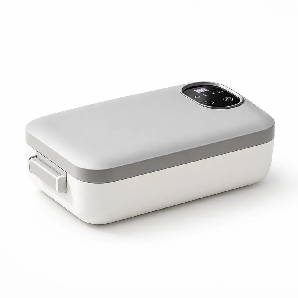Self-heating electric lunch box with stainless steel inner container