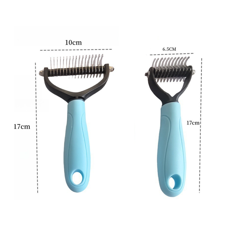 Double-sided dog comb for coat care – detangling and thinning