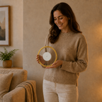 LED-Wandregal schwebend mit Goldfinish