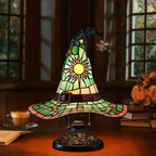 Hexenhut-Lampe Buntglas – Handgefertigt mit warmem Licht