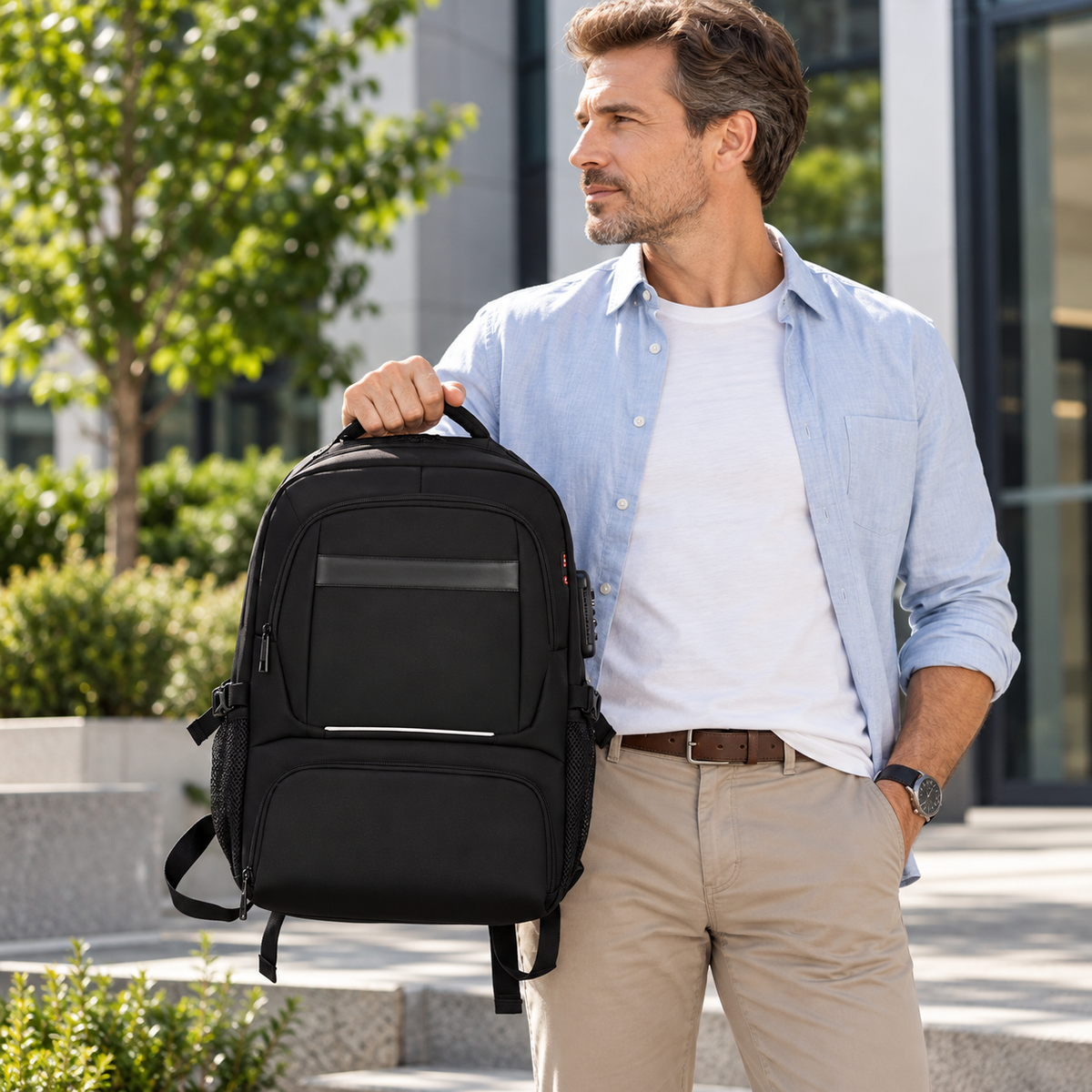 Laptop-Rucksack 17,3 Zoll mit Kühlfach und USB-Anschluss