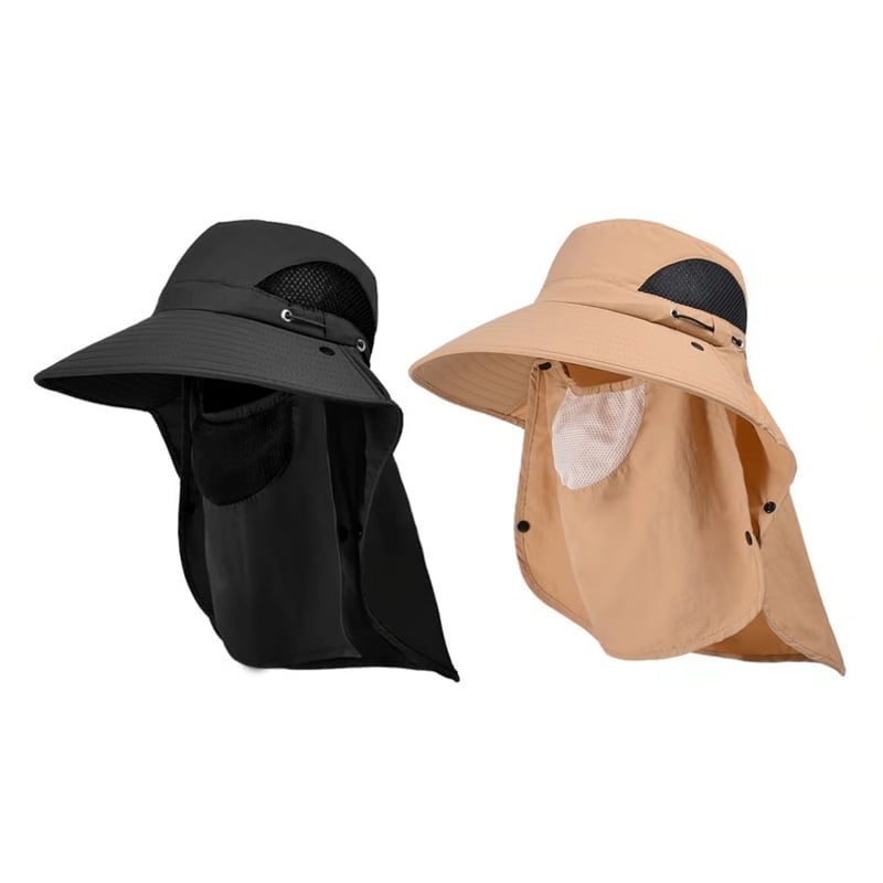 Sonnenhut mit abnehmbarem Nackenschutz und Gesichtsmaske