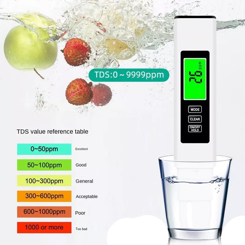Digital water testing device 4-in-1 with titanium probe