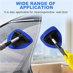 Window cleaner with rotating microfiber head