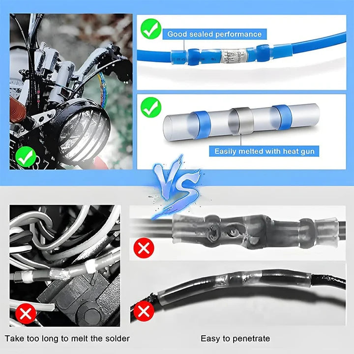 Heat Shrink Tube Solder Connectors – Waterproof 50-Piece Set
