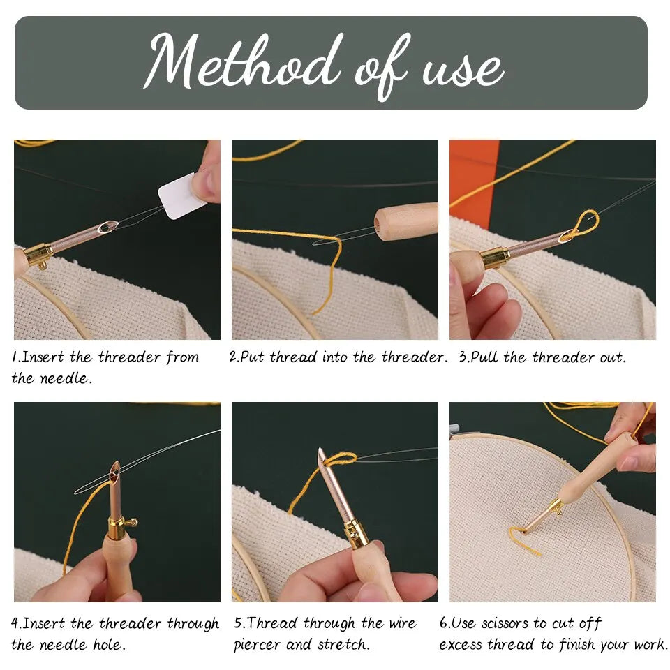 Punch Needle Set – Ergonomic for Embroidery and Crochet Work