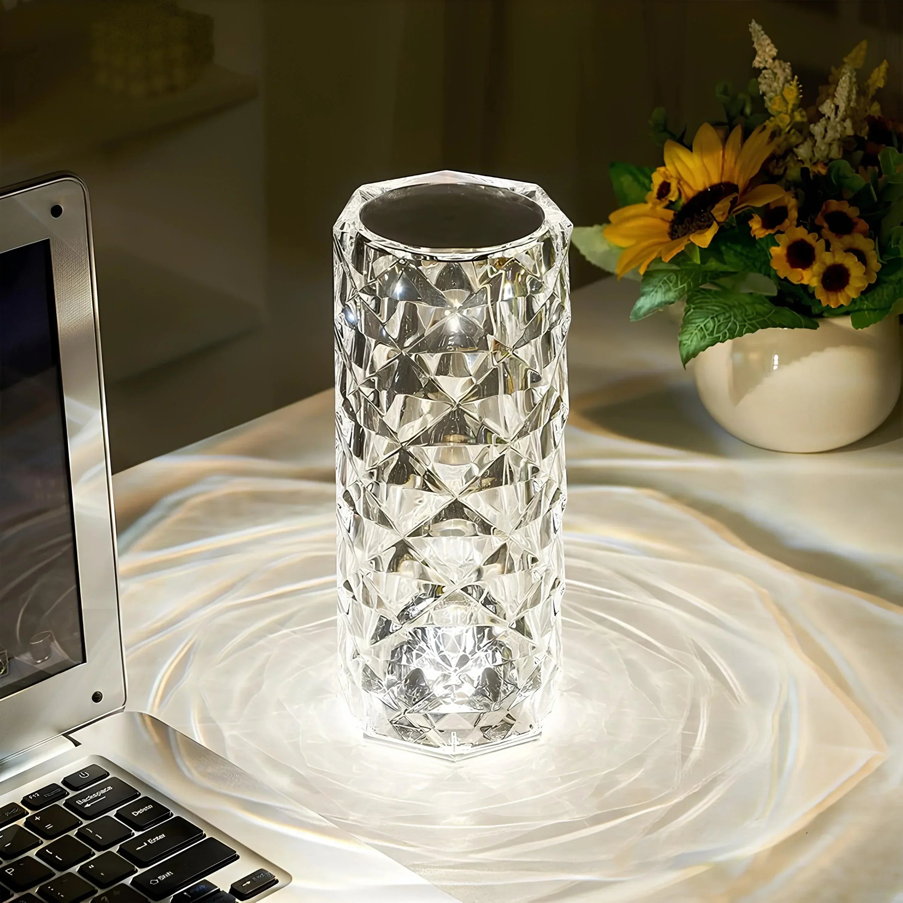 LED Touch Lampe Kristalloptik mit 16 Farben