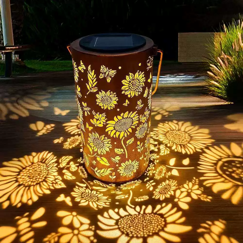 Solar-Gartenlaterne mit LED-Lichtprojektion